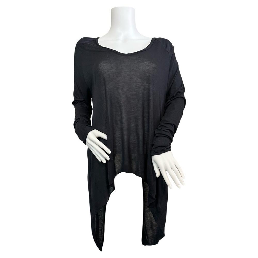 #T111 Saint Grace Black Open Back V Long Sleeve Top SZ S $83 - Picture 2 of 12